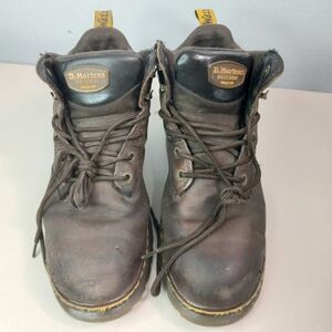 Dr. Martens 12 Men's Steel Toe Slip Resistant Brown Leather Work Boots